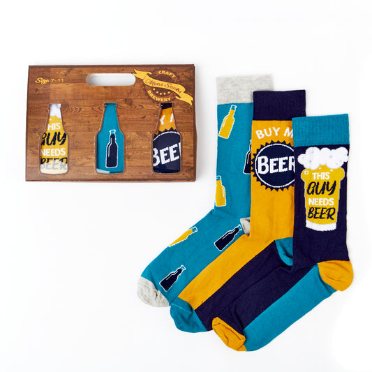 Mens Beer Socks Gift Set