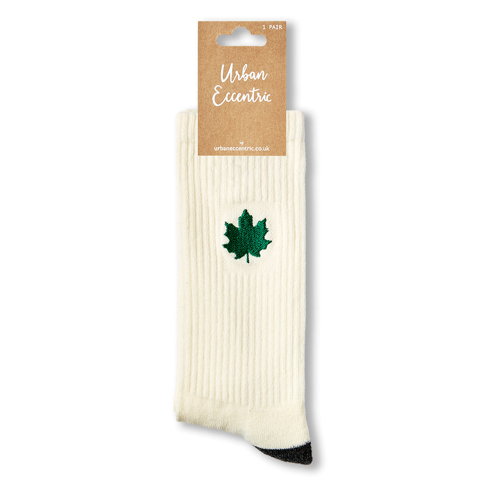 Unisex Leaf Motif Socks