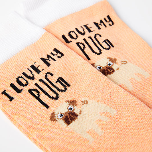 Unisex I Love My Pug Socks