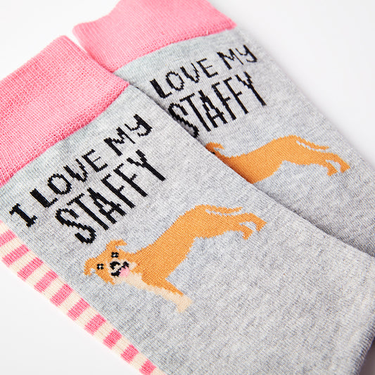 Unisex I Love My Staffy Socks