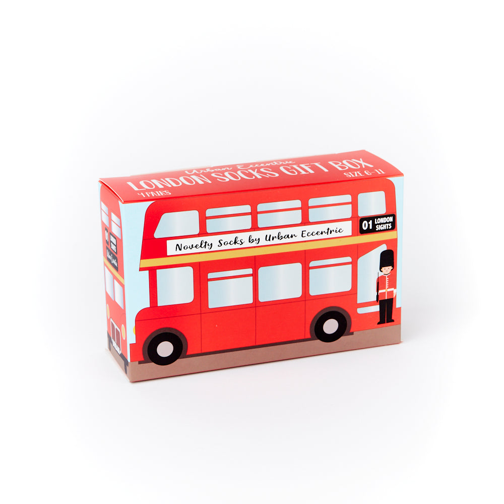 Unisex London Bus Socks Gift Box