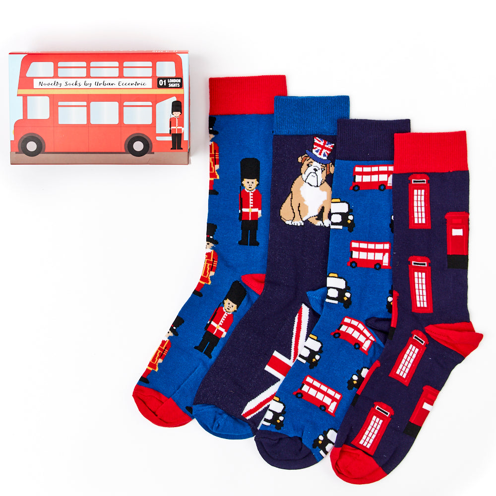 Unisex London Bus Socks Gift Box