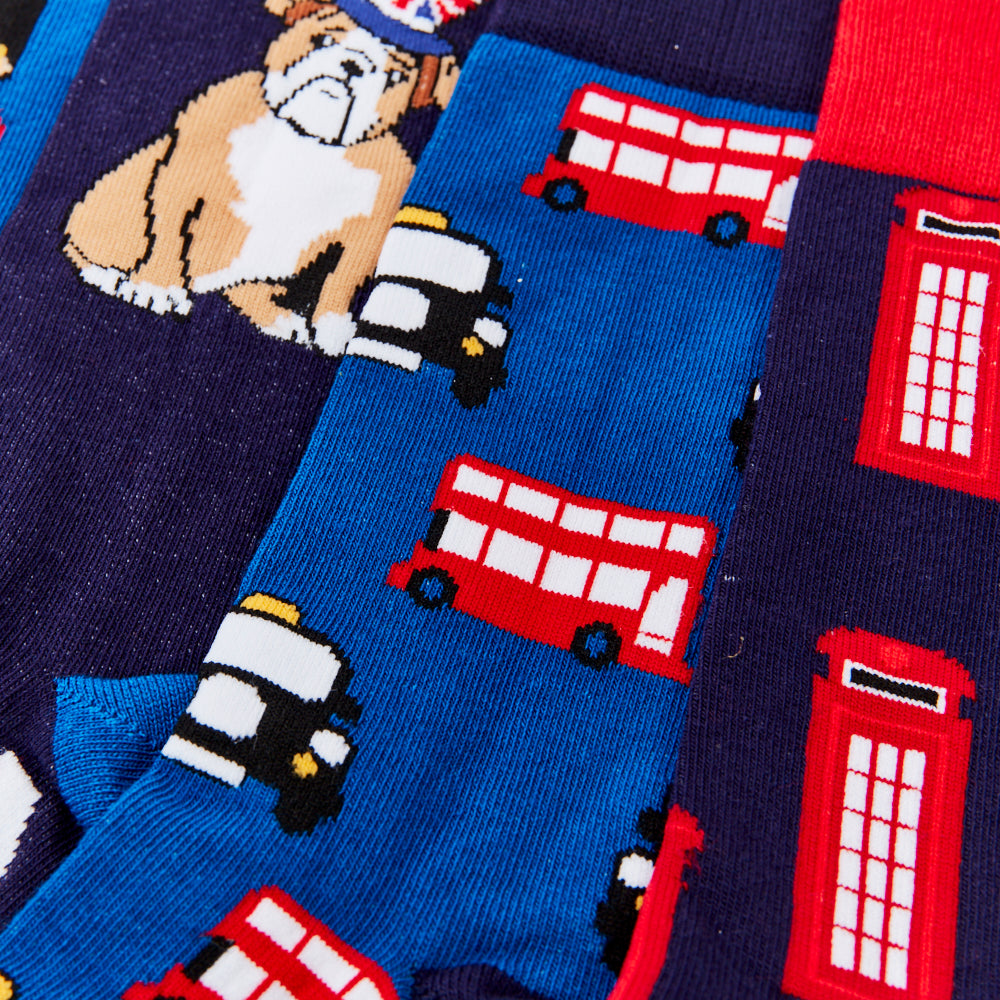 Unisex London Bus Socks Gift Box