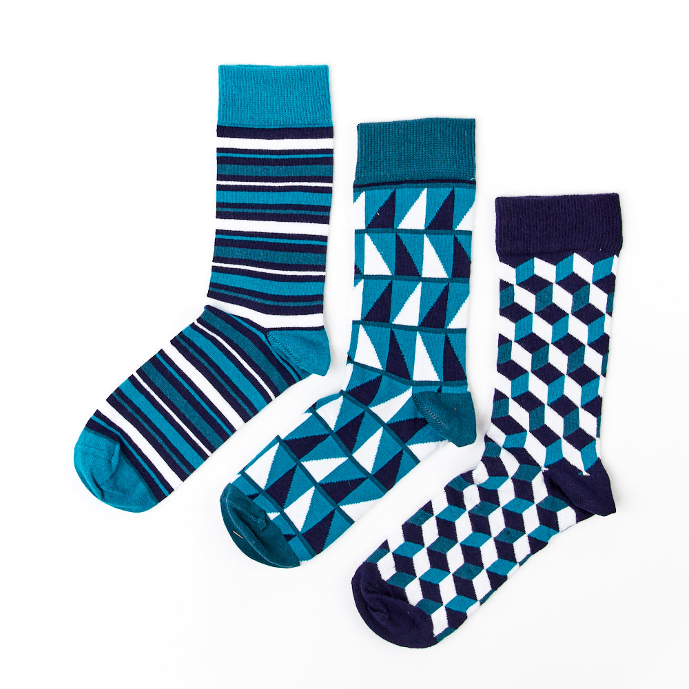 Unisex Blue Funky Socks Gift Set
