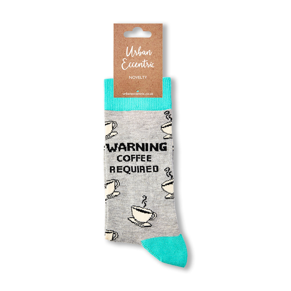 Unisex Warning Coffee Required In Socks
