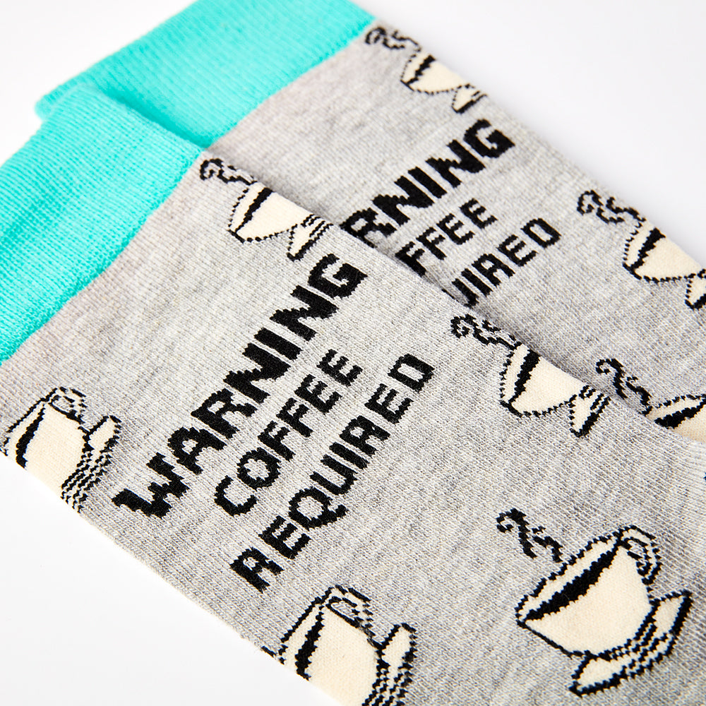 Unisex Warning Coffee Required In Socks
