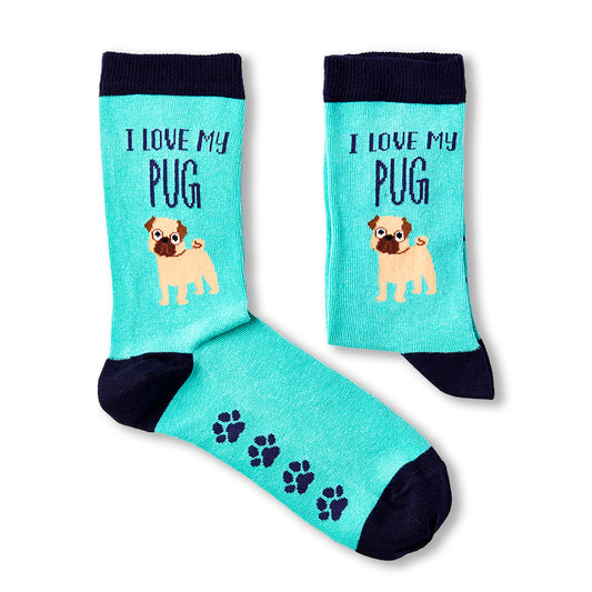 Ladies I Love My Pug Socks