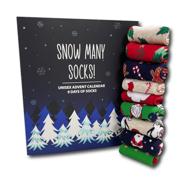 Unisex 9 Day Advent Calendar Socks Gift Set