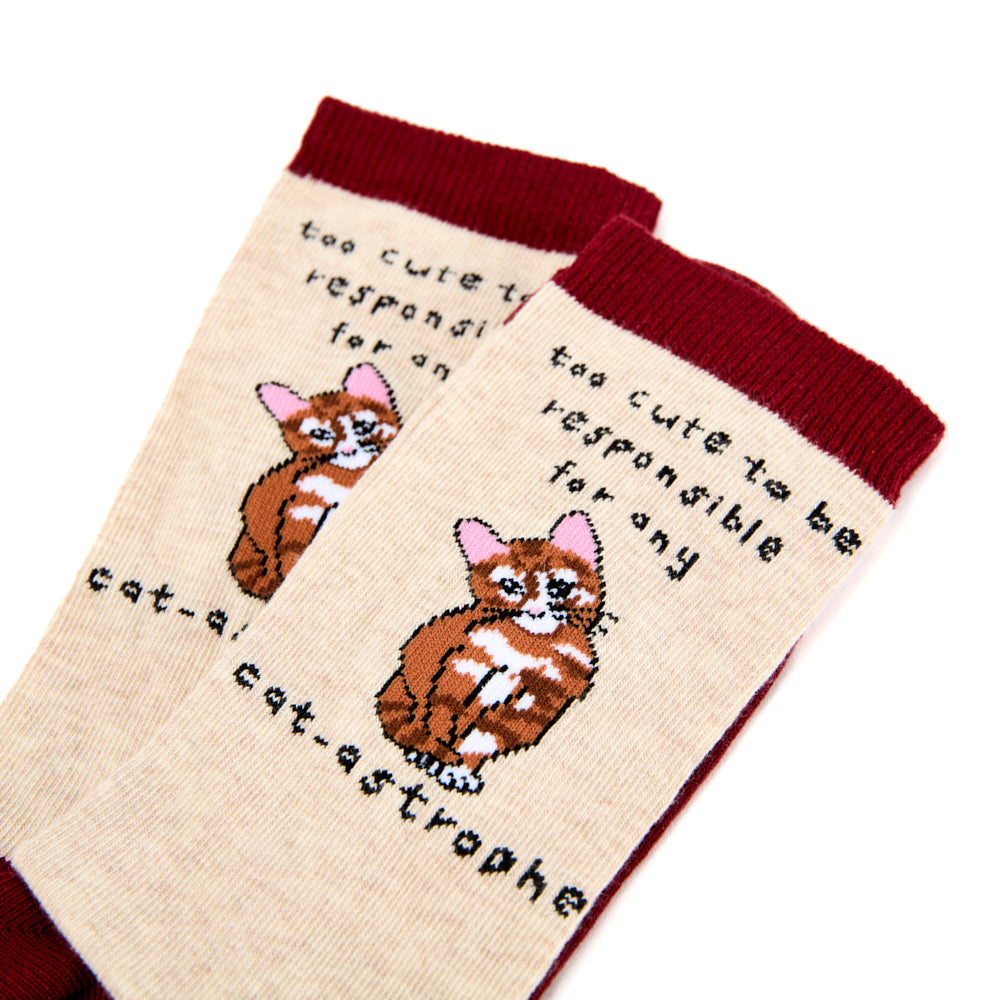 Ladies Too Cute To Be Responsible For Any Cat-astrophe Socks