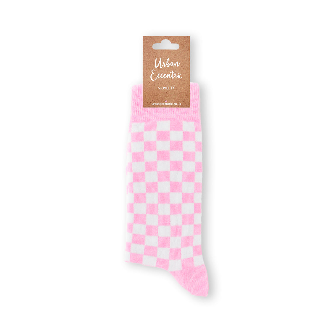Unisex Pink Check Socks