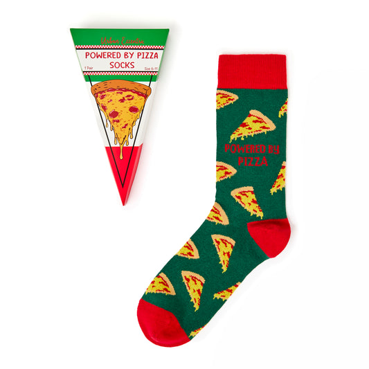 Unisex Powered By Pizza Slice Gift Box Socks