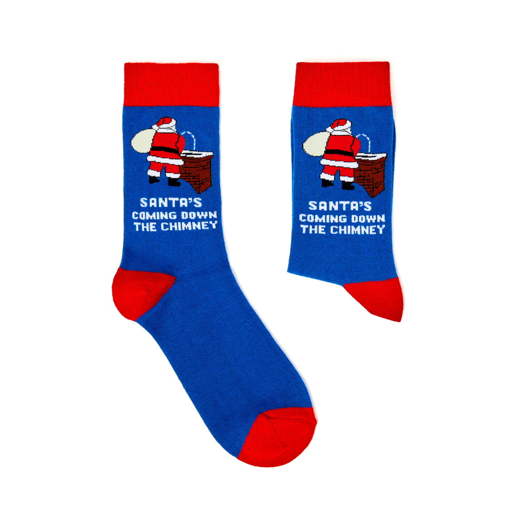 Unisex Santa's Coming Down the Chimney Socks