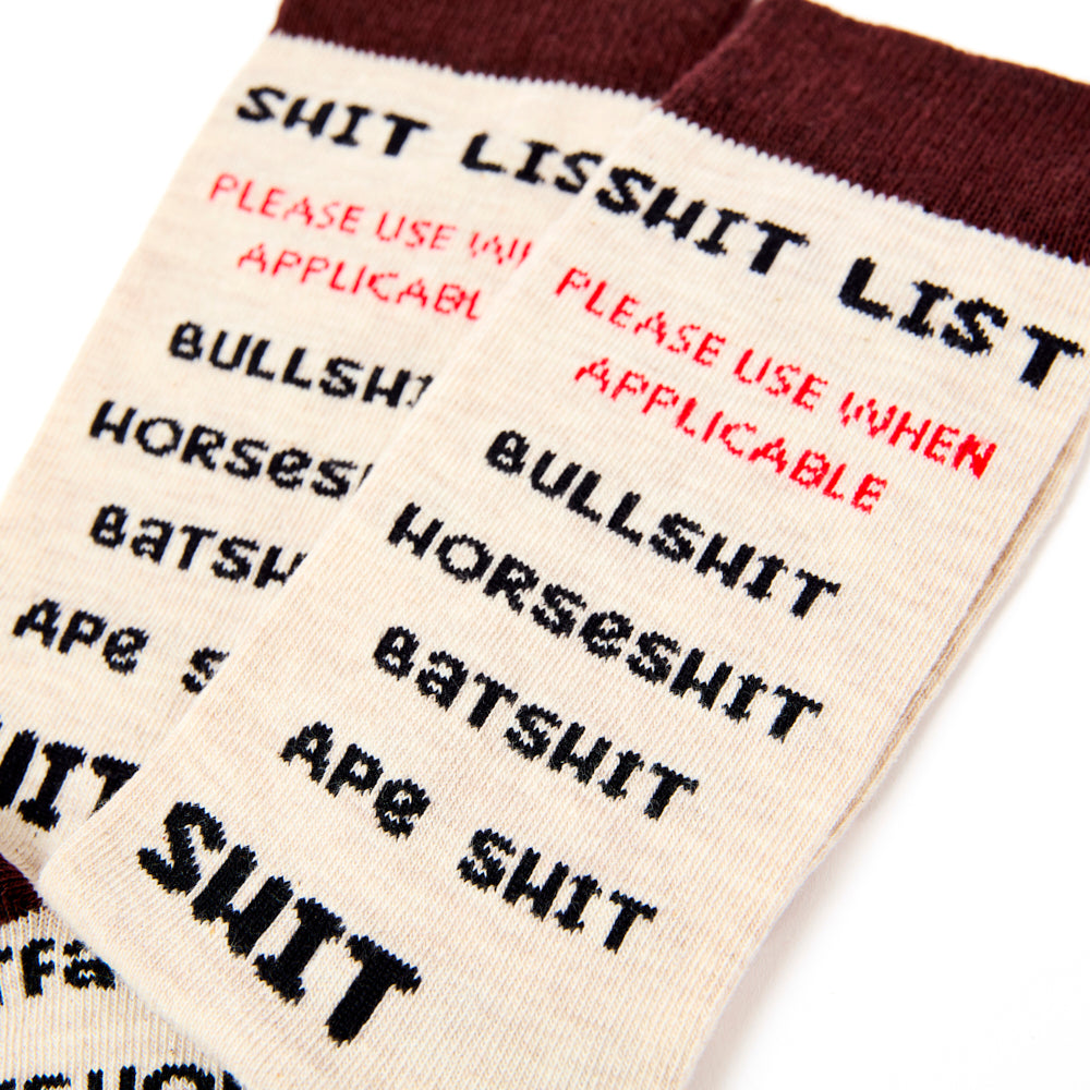 Unisex Shit List Socks