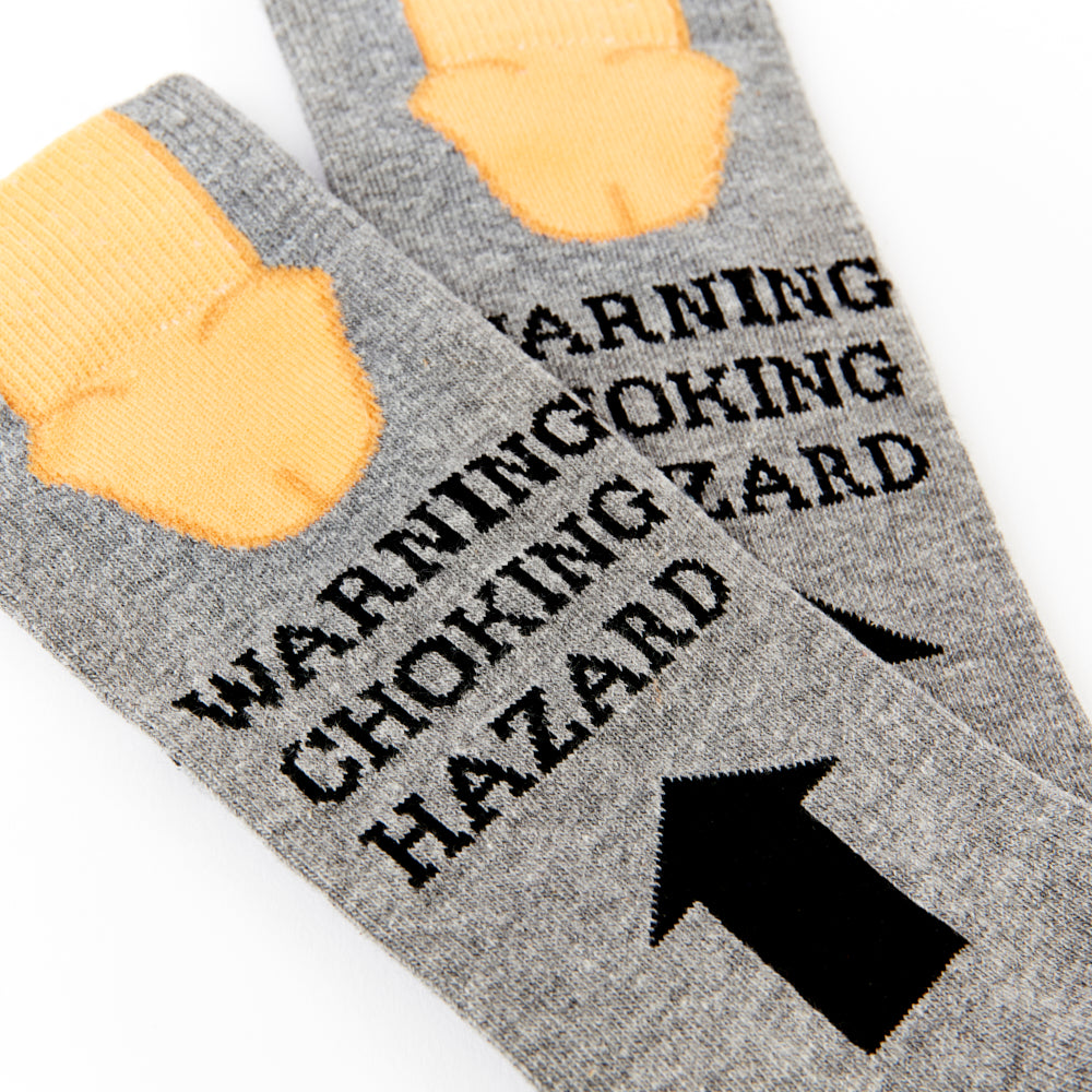 Unisex Warning Choking Hazard Socks