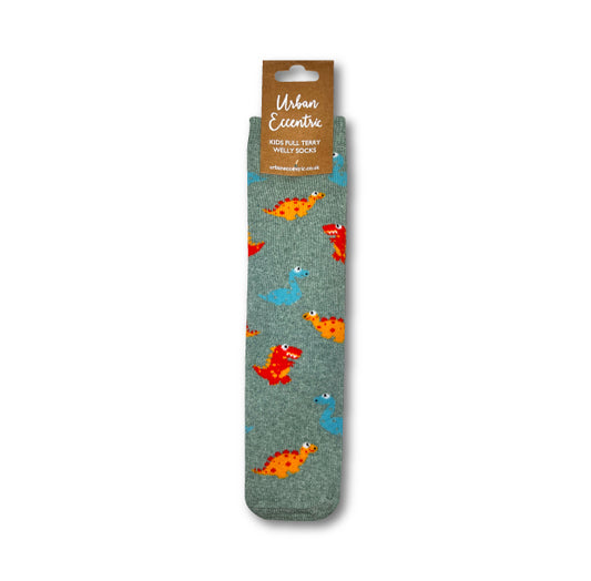 Kids Dinosaur & Shark Welly Socks