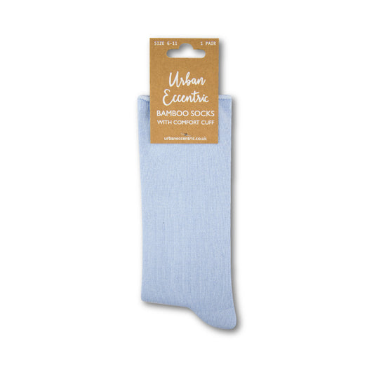 Bamboo Comfort Roll Top Socks - Blue