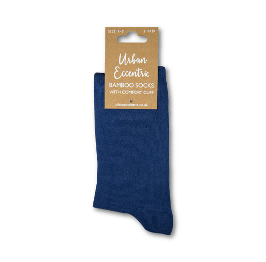 Bamboo Comfort Roll Top Socks - Navy