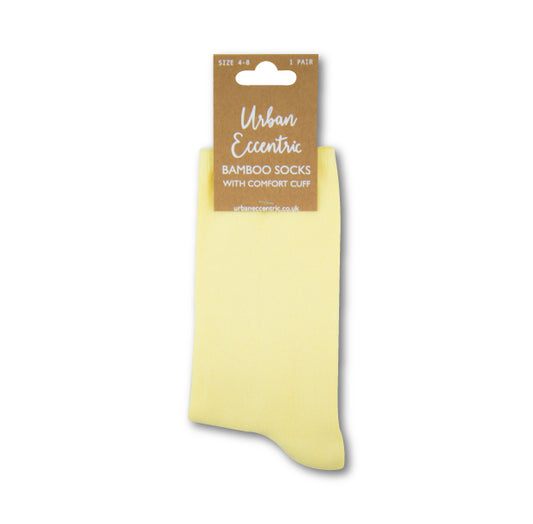 Bamboo Comfort Roll Top Socks - Yellow
